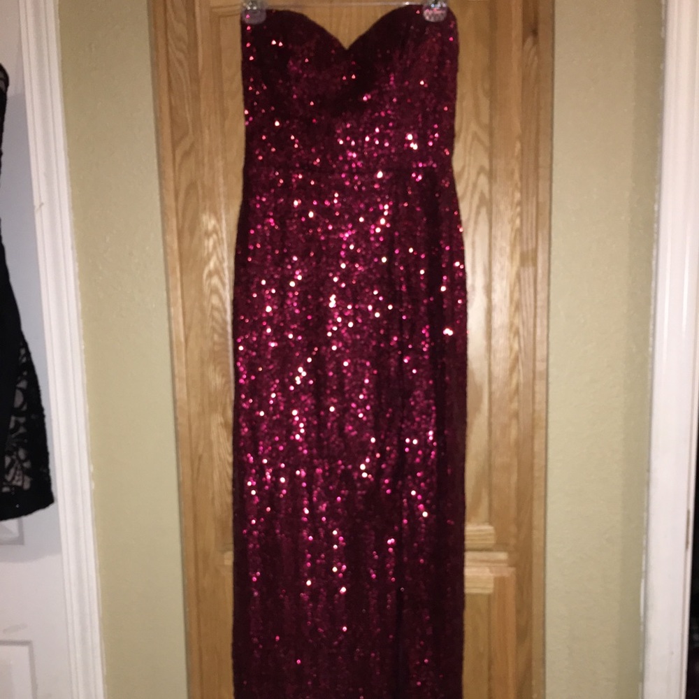 Strapless Red Prom Dress